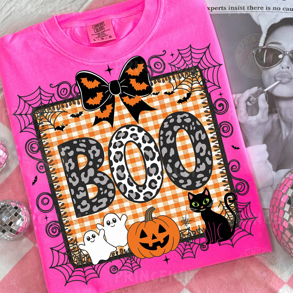 Boo Leopard Gingham Halloween