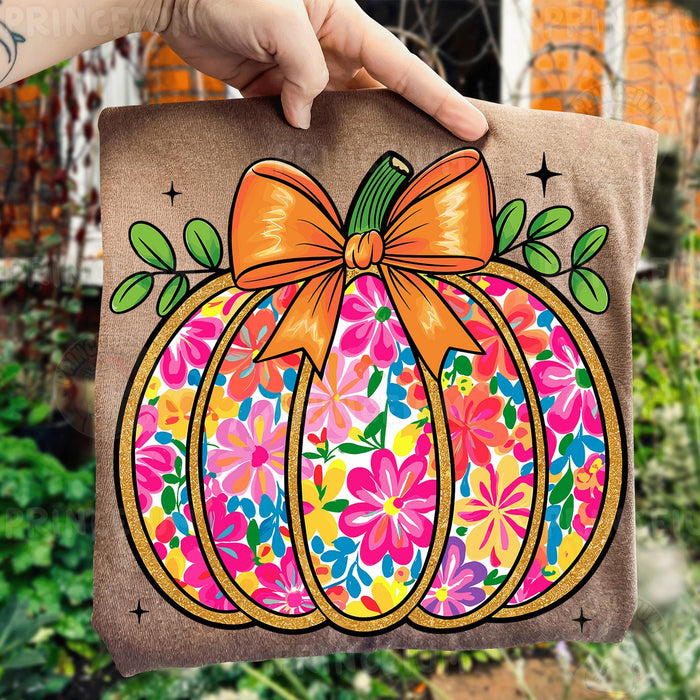 Floral Bow Pumpkin