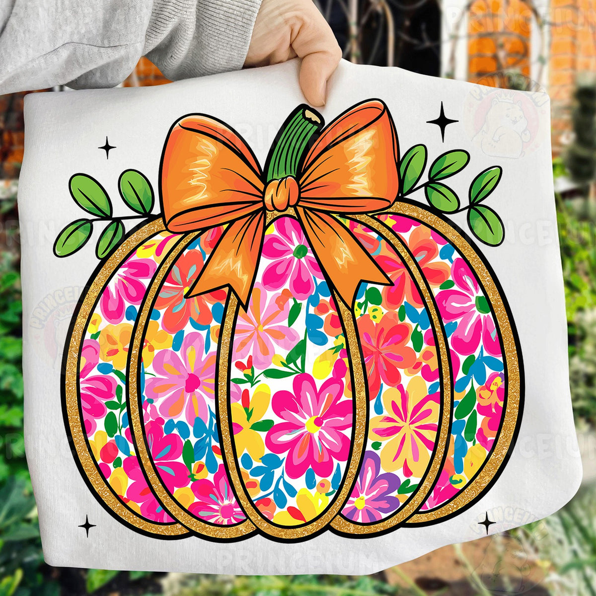 Floral Bow Pumpkin
