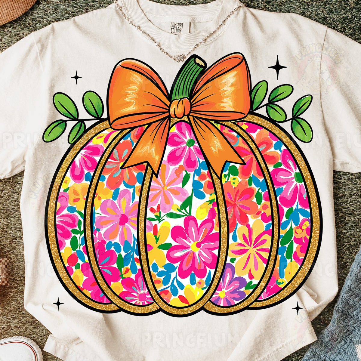 Floral Bow Pumpkin