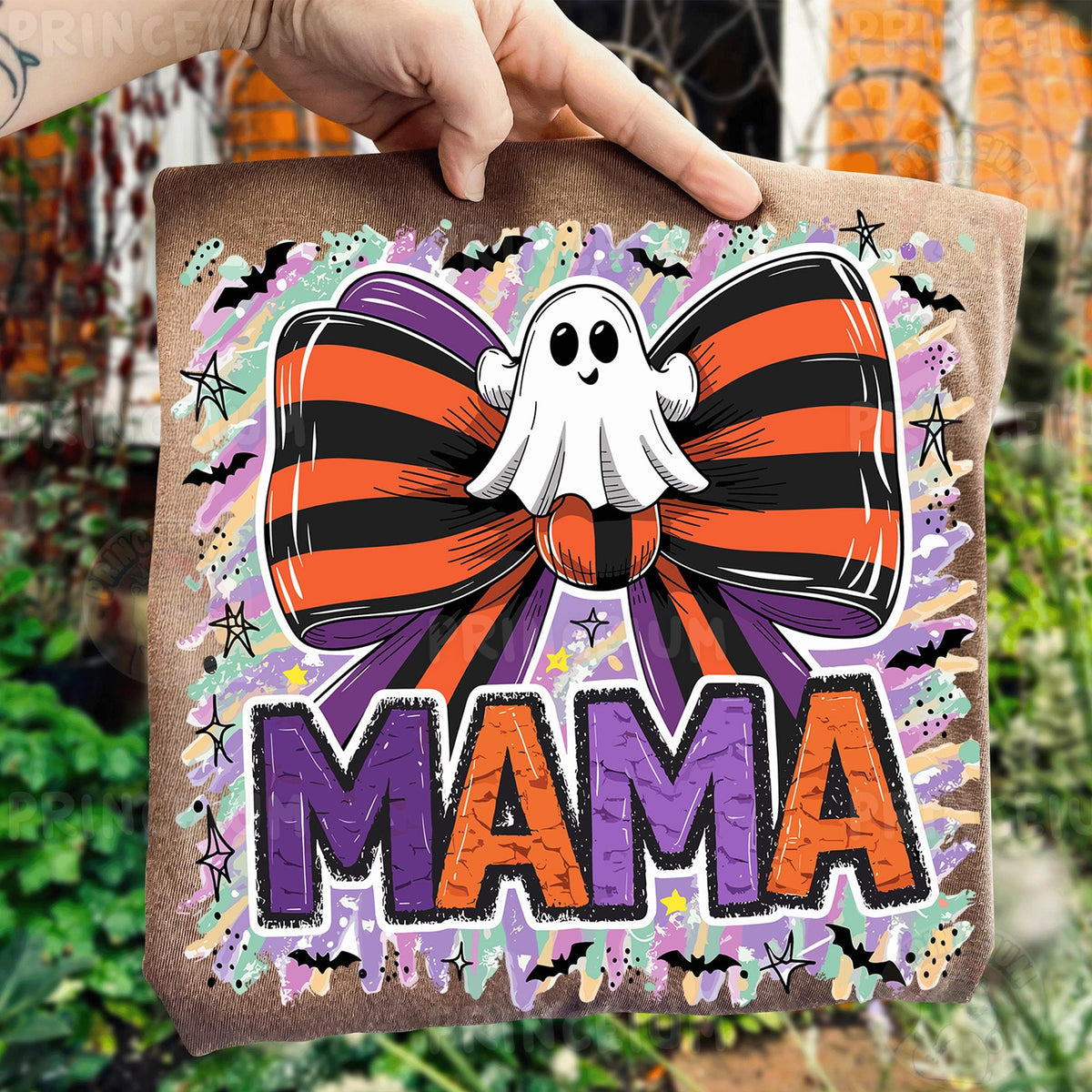 Halloween Mama Ghost Bow