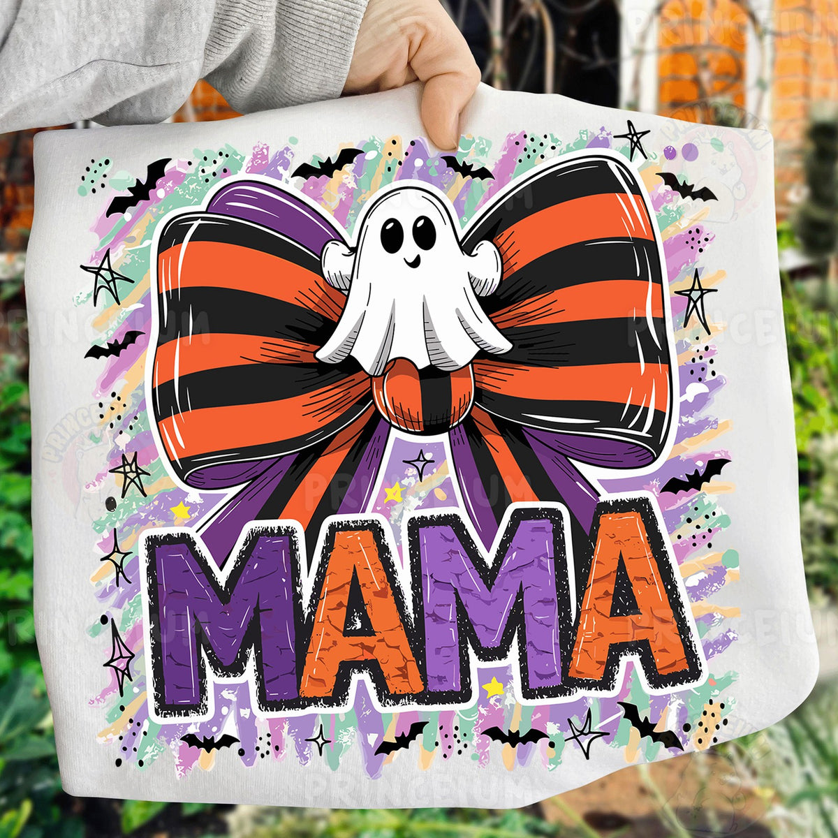 Halloween Mama Ghost Bow