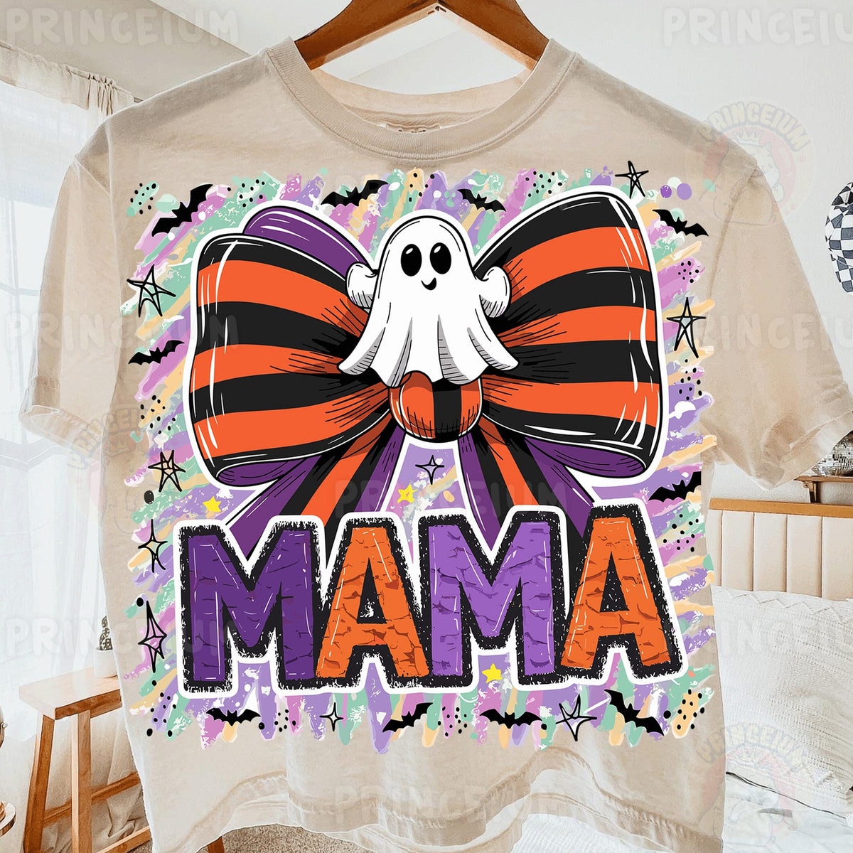 Halloween Mama Ghost Bow