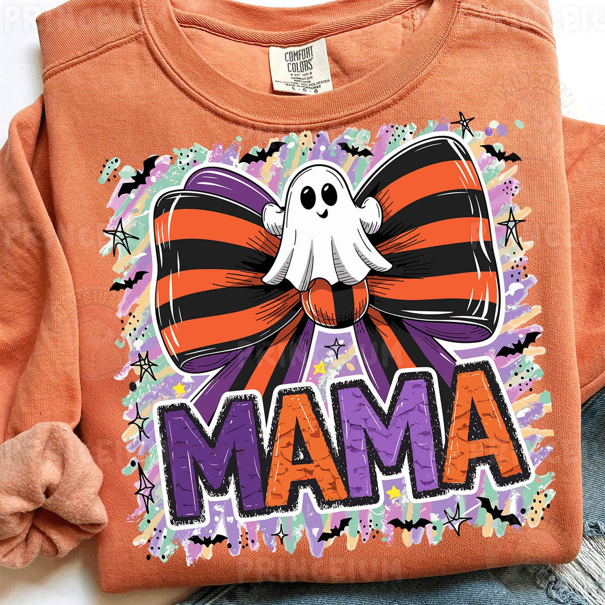Halloween Mama Ghost Bow