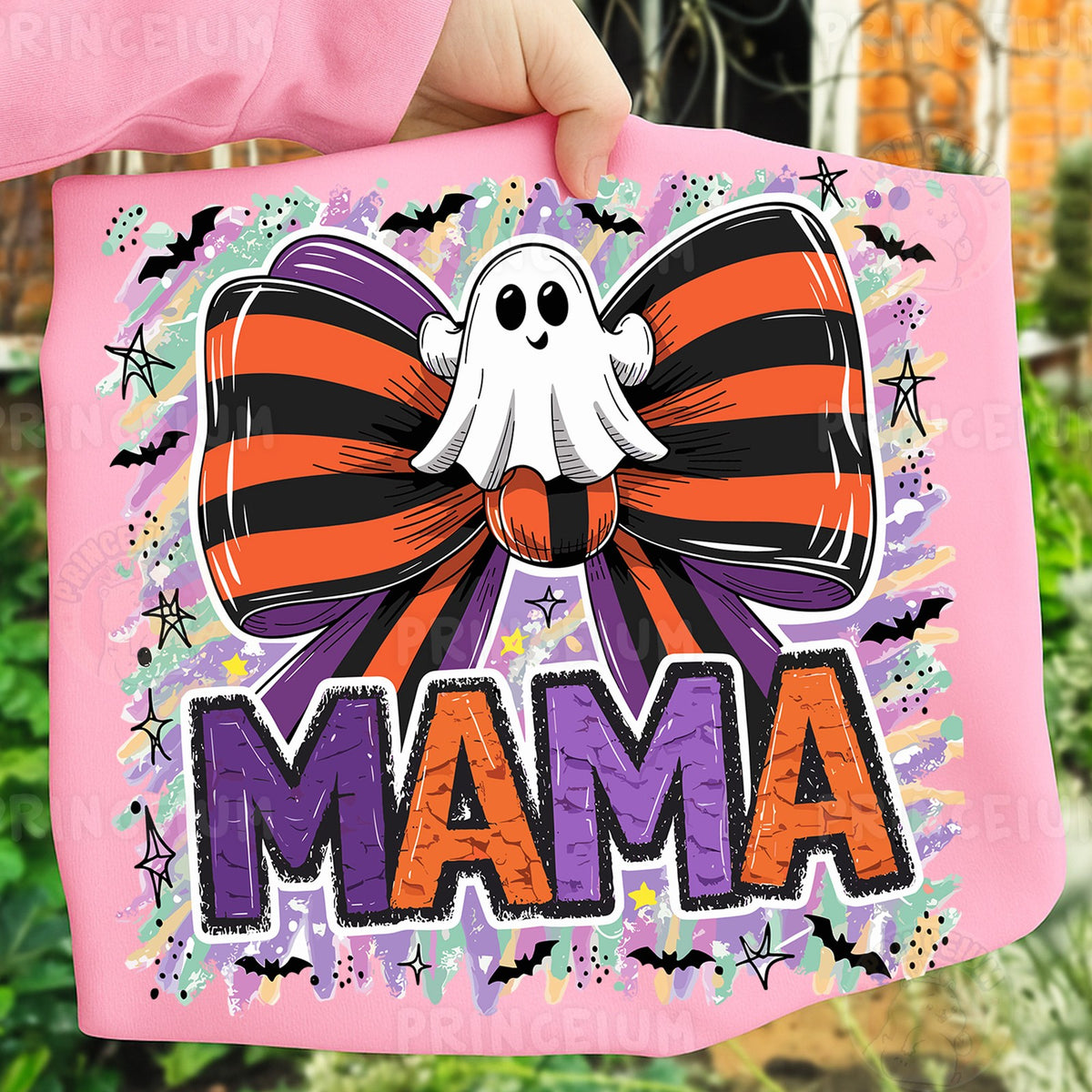 Halloween Mama Ghost Bow