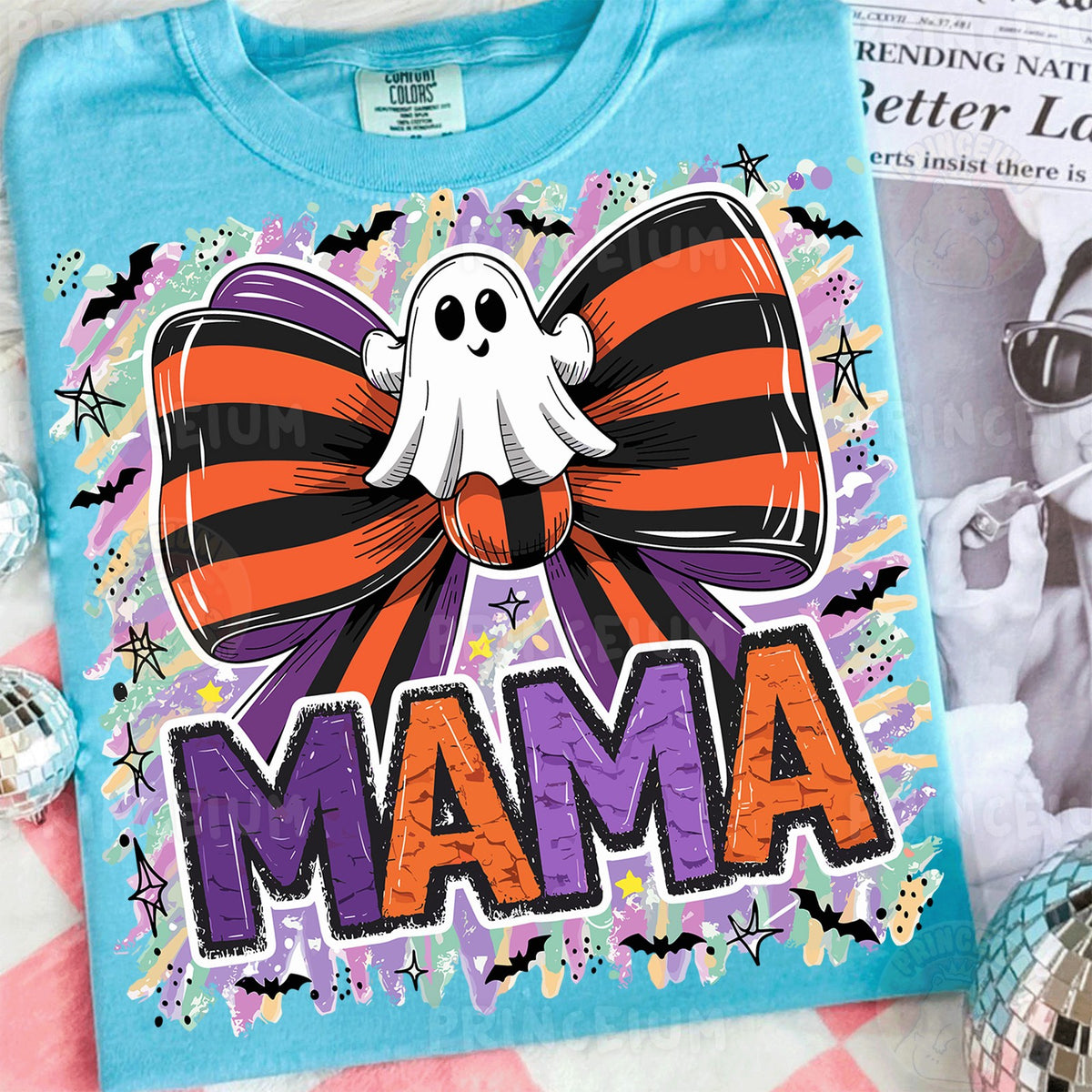 Halloween Mama Ghost Bow