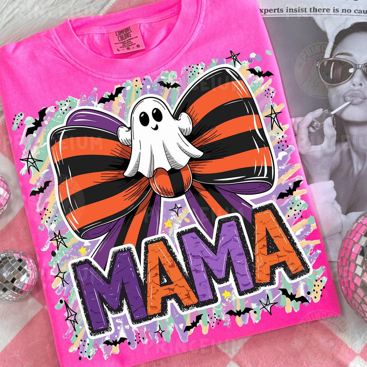 Halloween Mama Ghost Bow