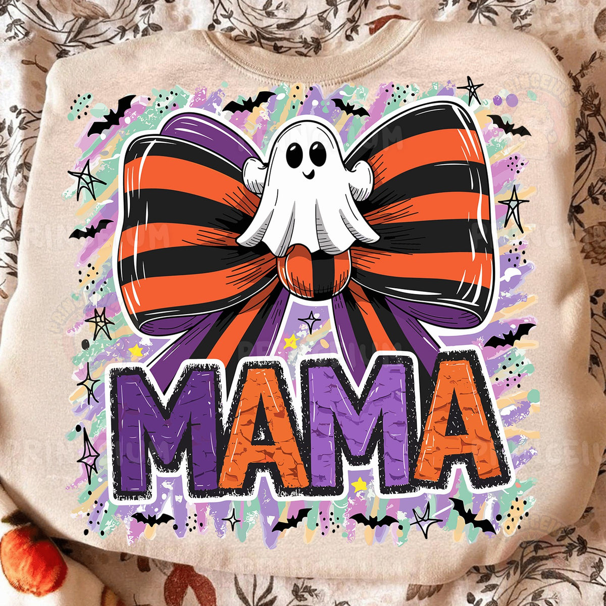 Halloween Mama Ghost Bow