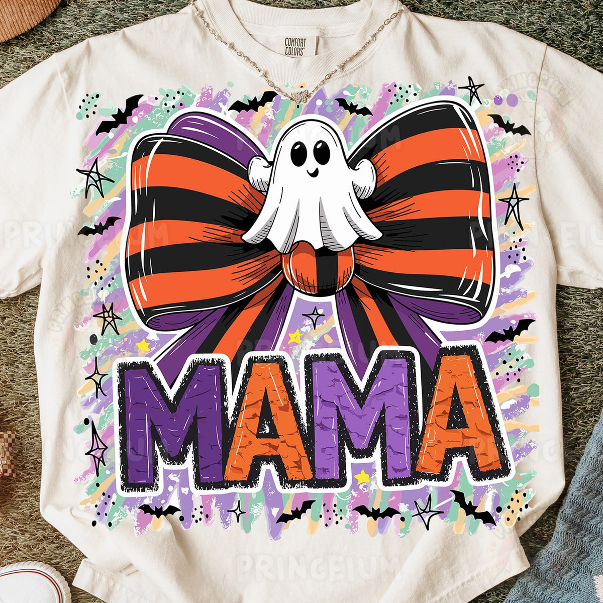 Halloween Mama Ghost Bow