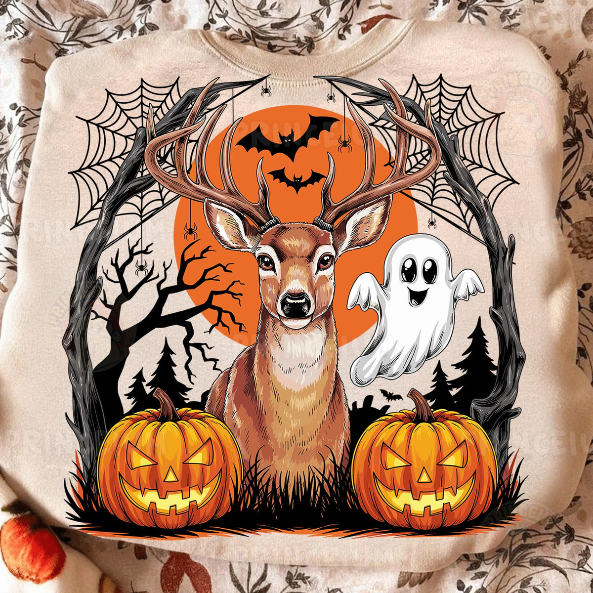 Spooky Deer & Ghost Halloween