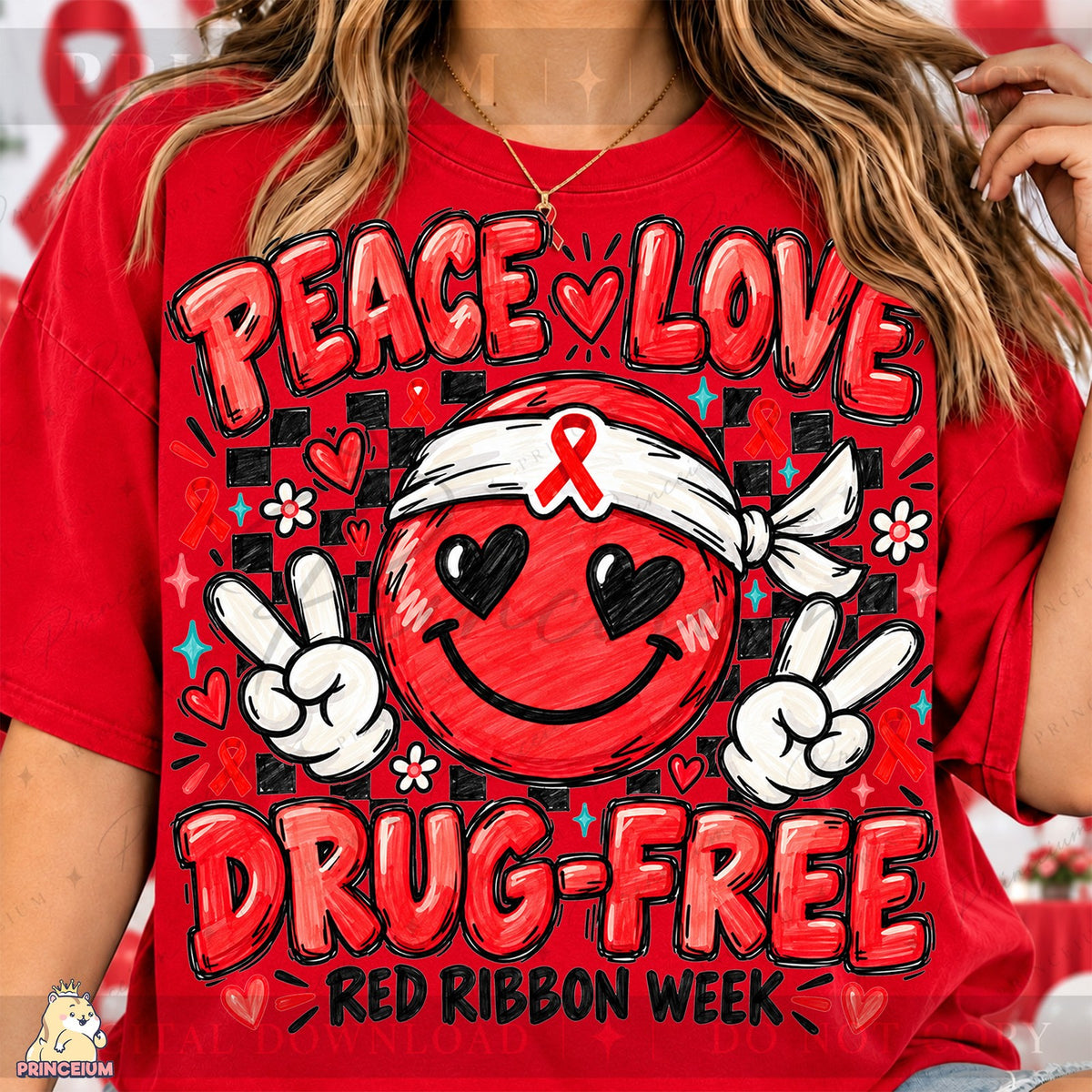 Peace Love Drug-Free Red Ribbon Week
