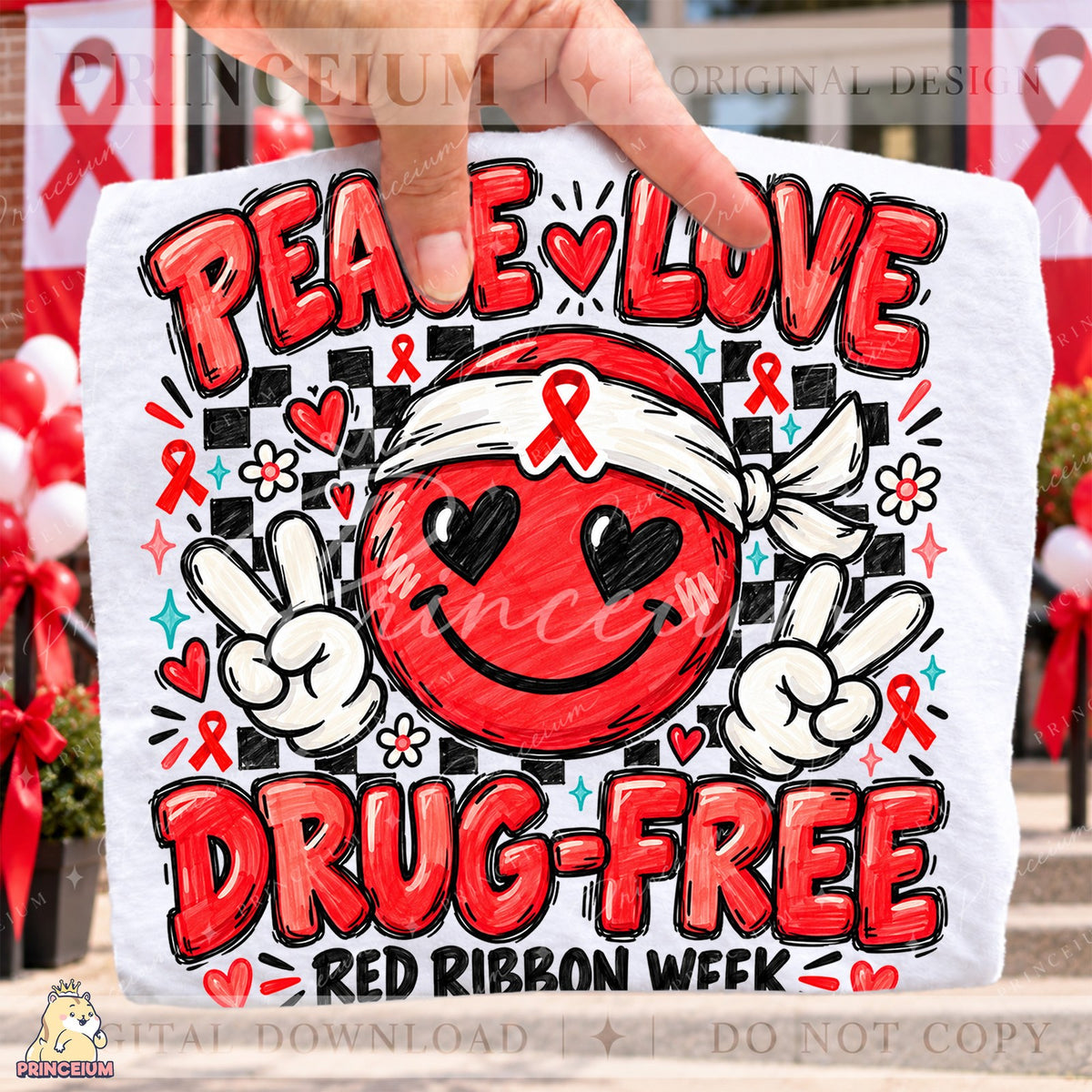 Peace Love Drug-Free Red Ribbon Week