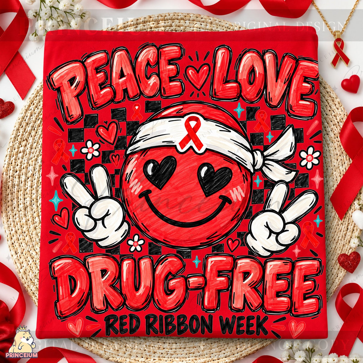 Peace Love Drug-Free Red Ribbon Week