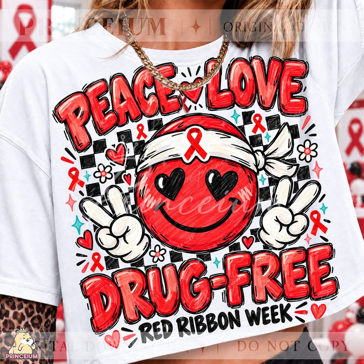 Peace Love Drug-Free Red Ribbon Week