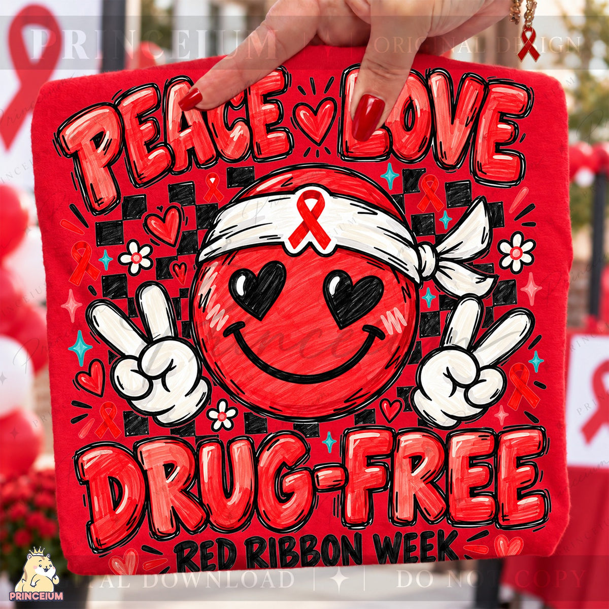 Peace Love Drug-Free Red Ribbon Week