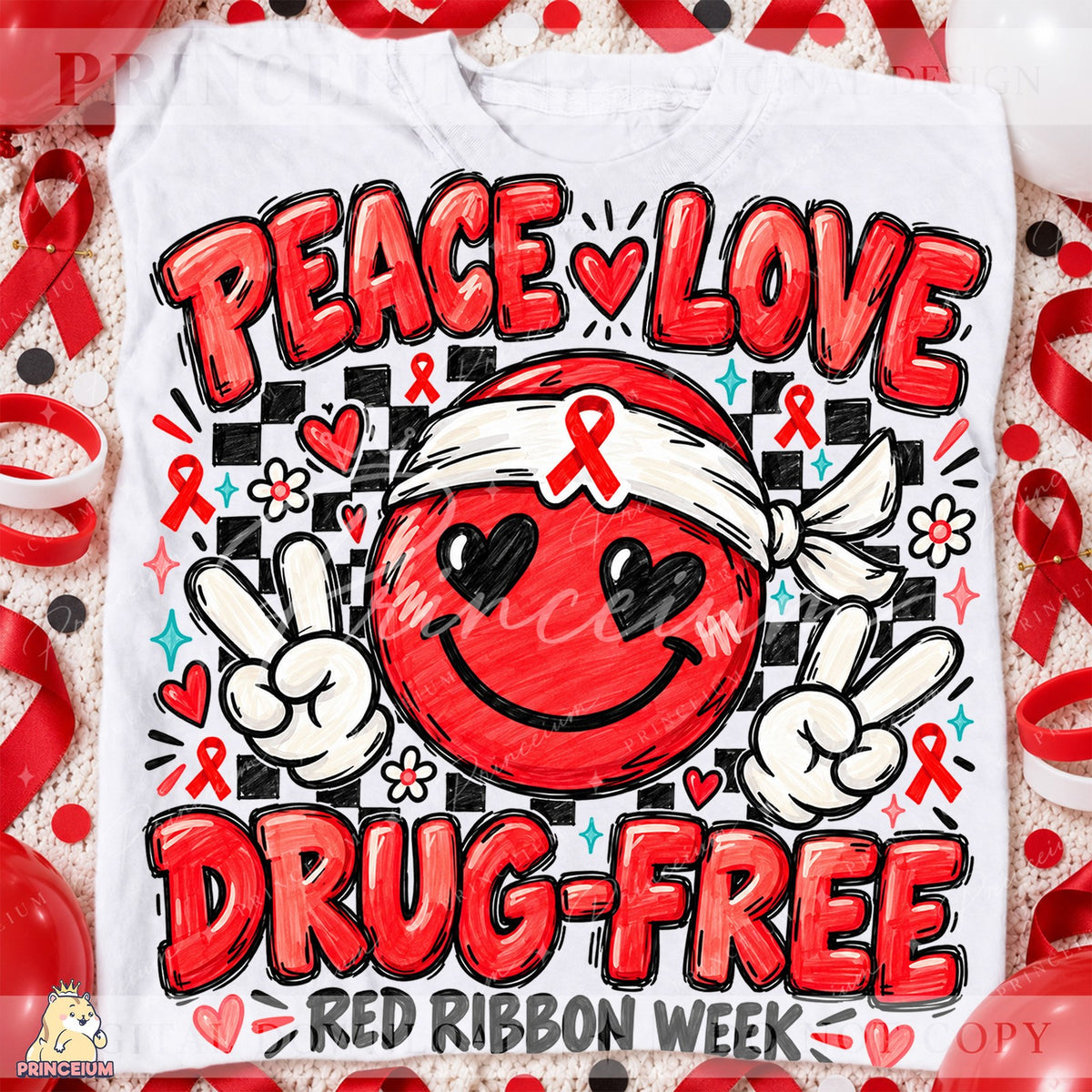 Peace Love Drug-Free Red Ribbon Week
