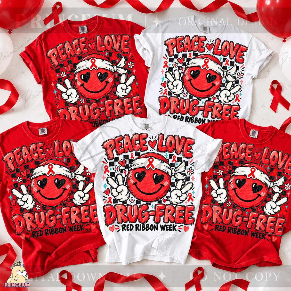 Peace Love Drug-Free Red Ribbon Week