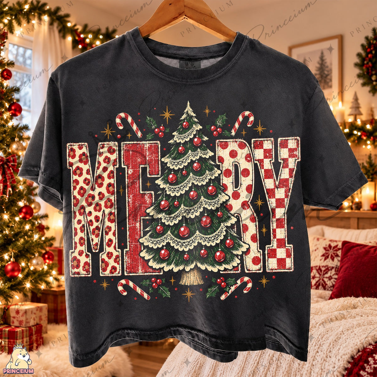 Vintage Merry Christmas Tree