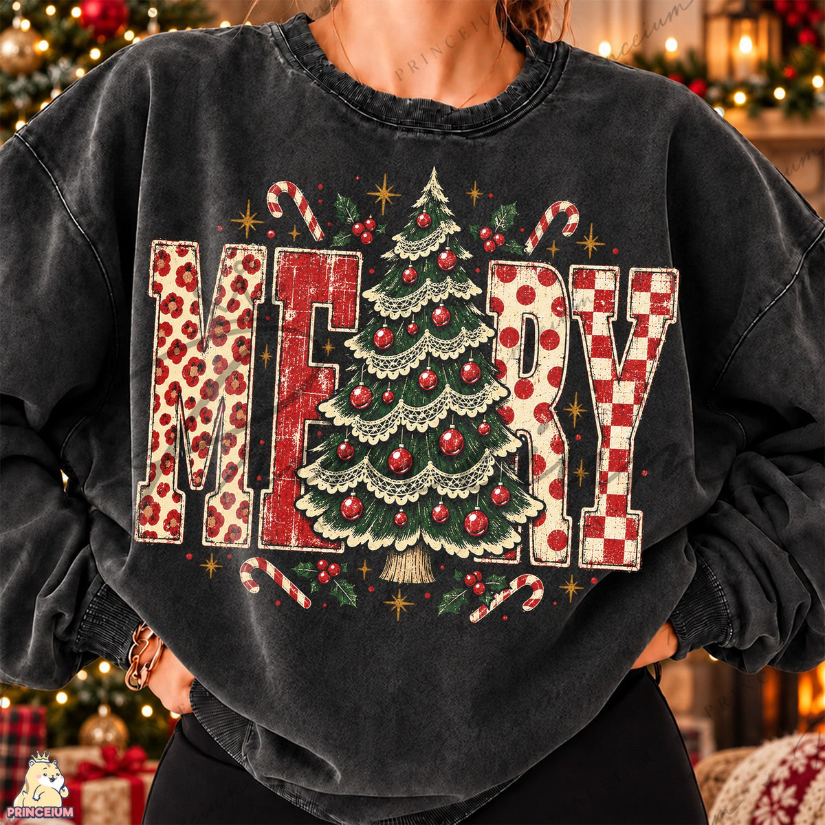 Vintage Merry Christmas Tree