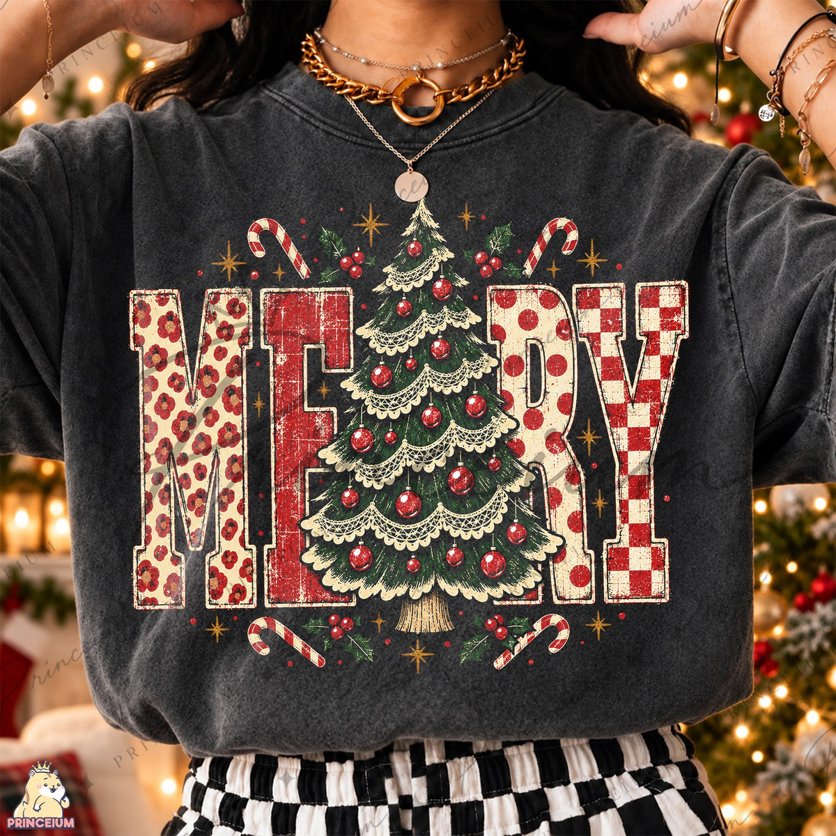 Vintage Merry Christmas Tree