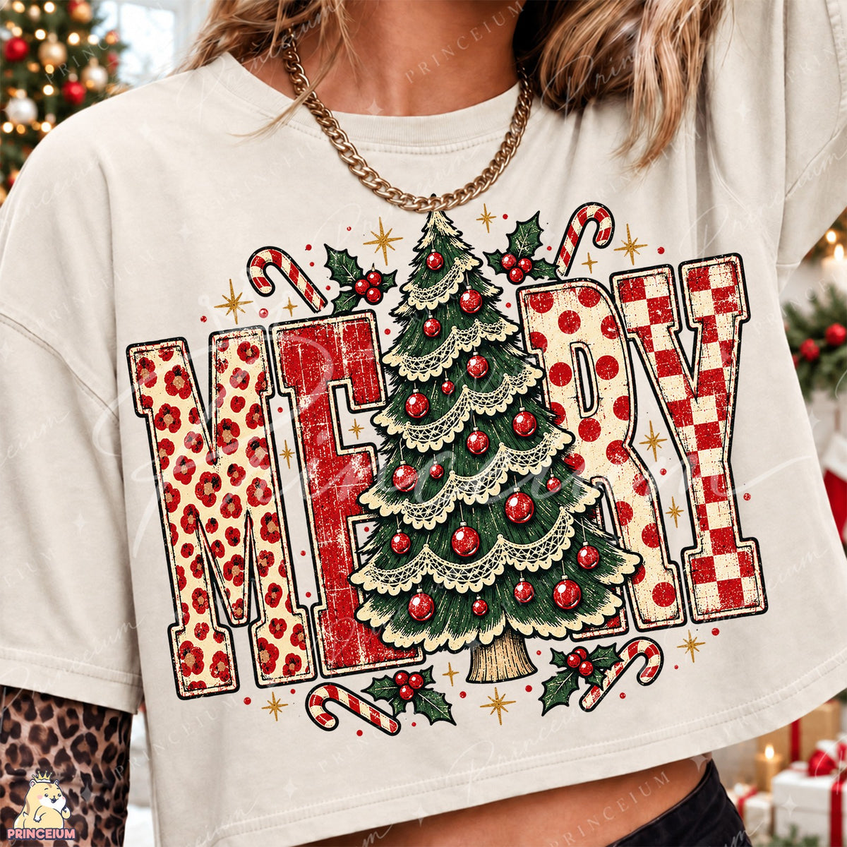Vintage Merry Christmas Tree