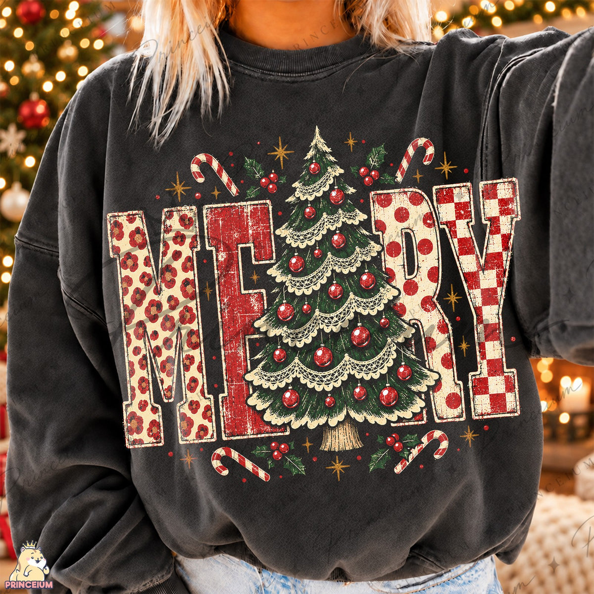 Vintage Merry Christmas Tree