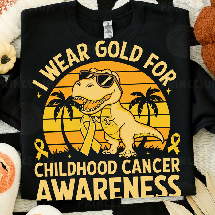 Gold T-Rex & Sunflower Childhood Cancer Bundle