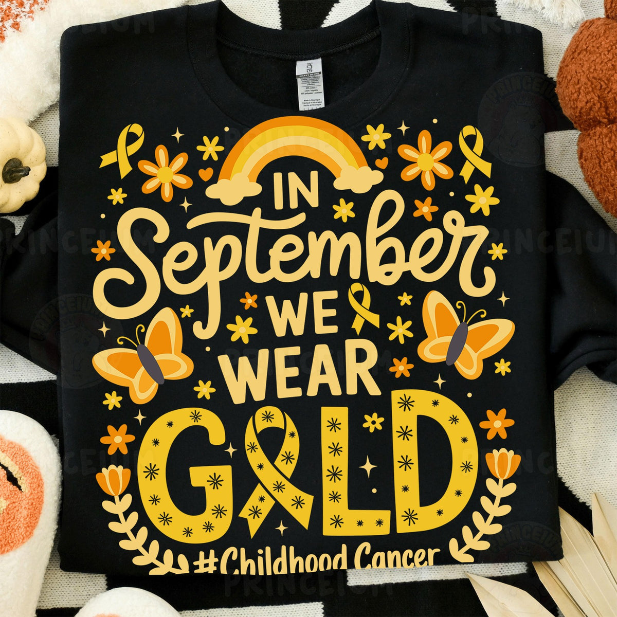 Gold T-Rex & Sunflower Childhood Cancer Bundle