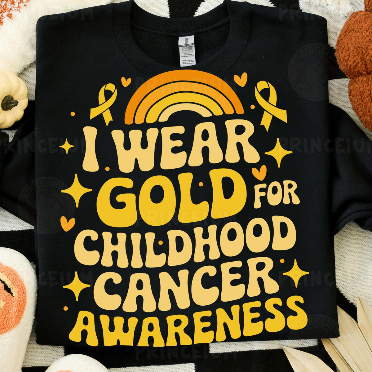 Gold T-Rex & Sunflower Childhood Cancer Bundle