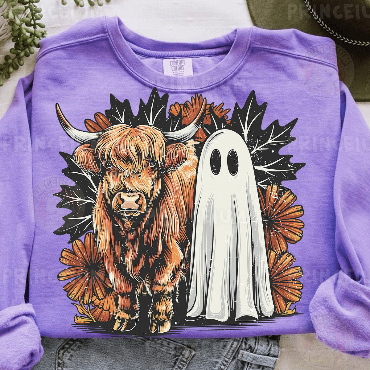 Highland Cow & Ghost Boo
