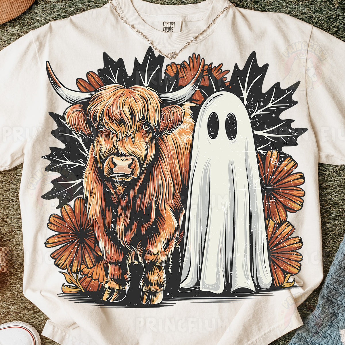 Highland Cow & Ghost Boo