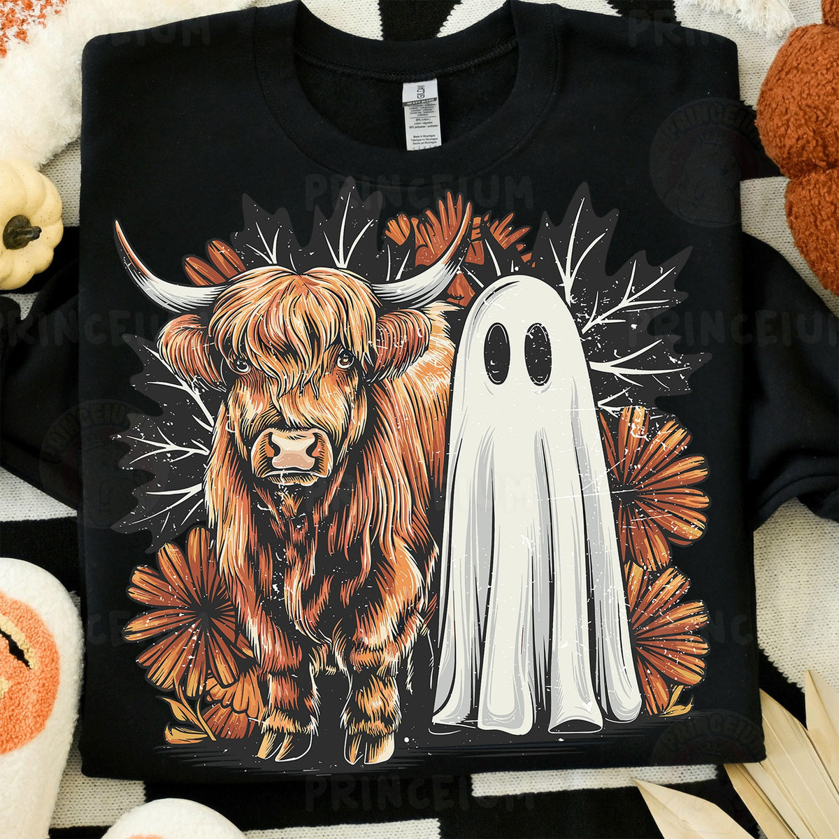 Highland Cow & Ghost Boo