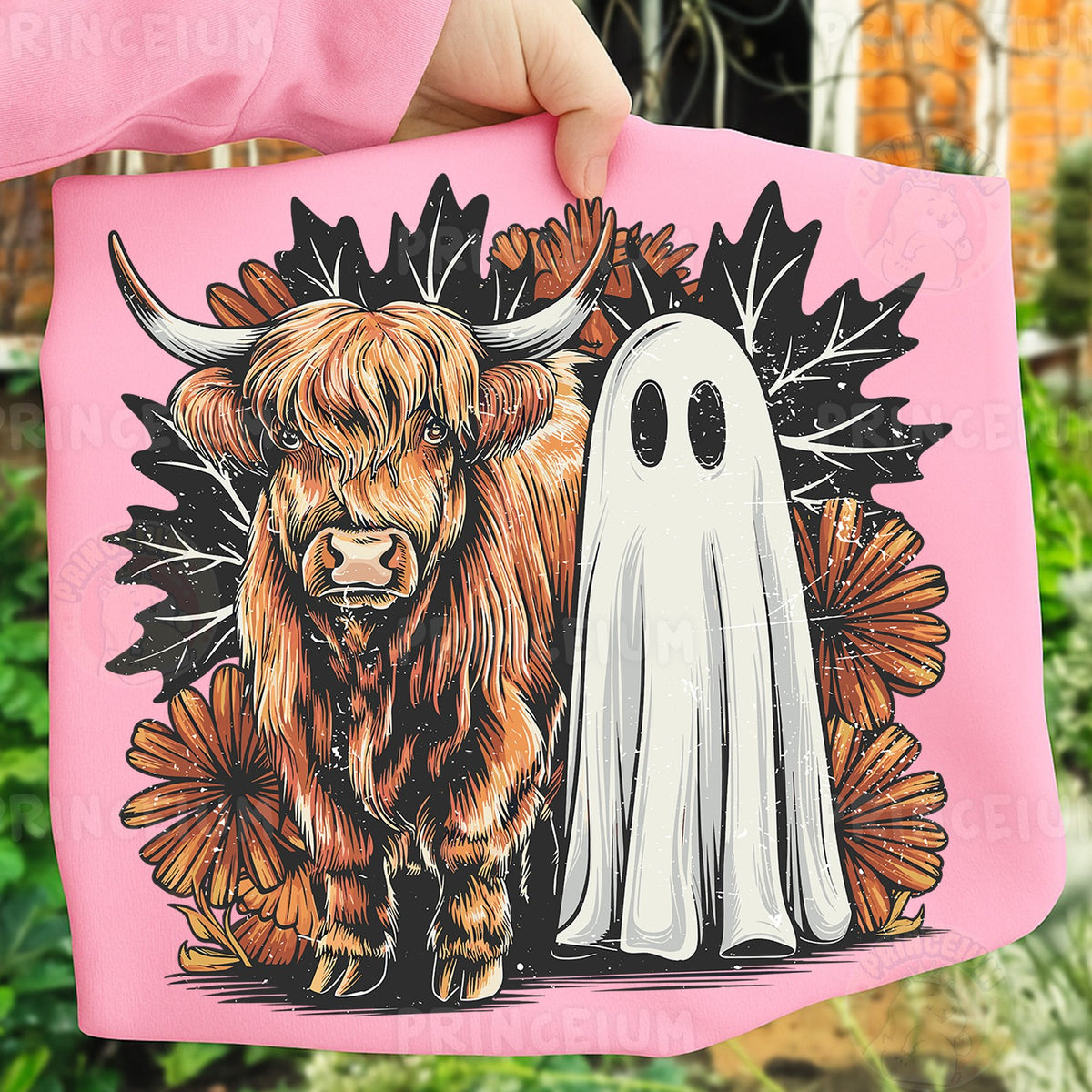 Highland Cow & Ghost Boo