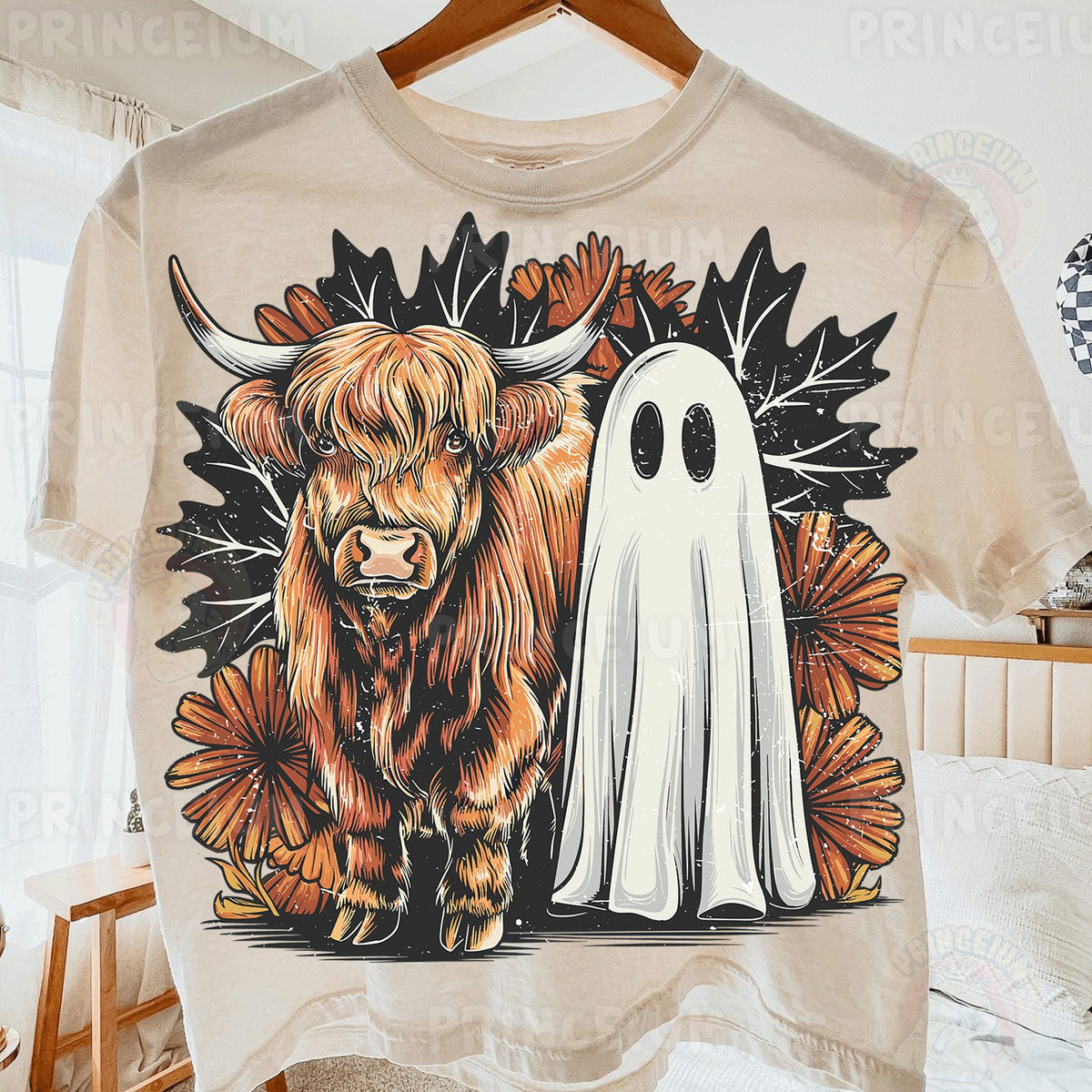 Highland Cow & Ghost Boo