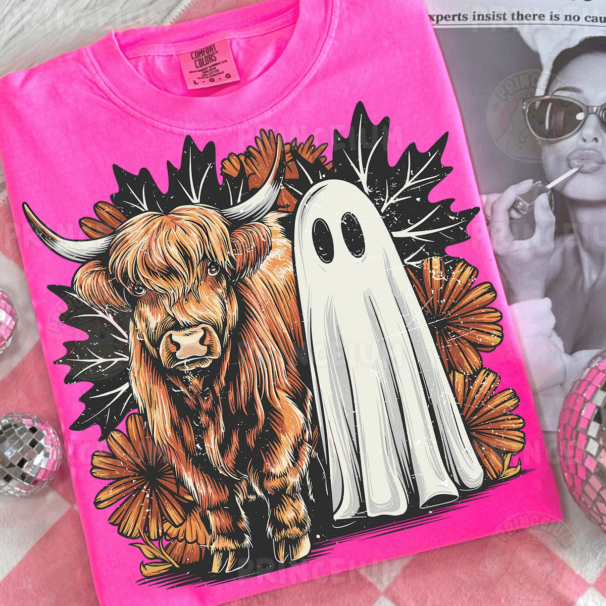 Highland Cow & Ghost Boo