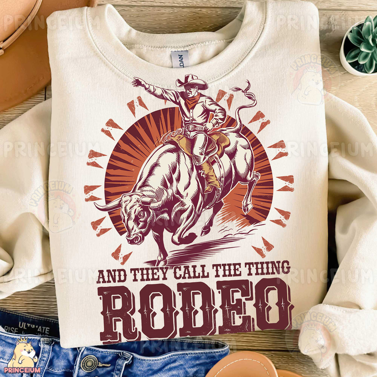 a t - shirt with a cowboy riding a horse