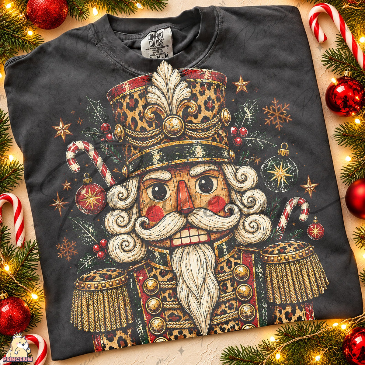 Festive Leopard Nutcracker