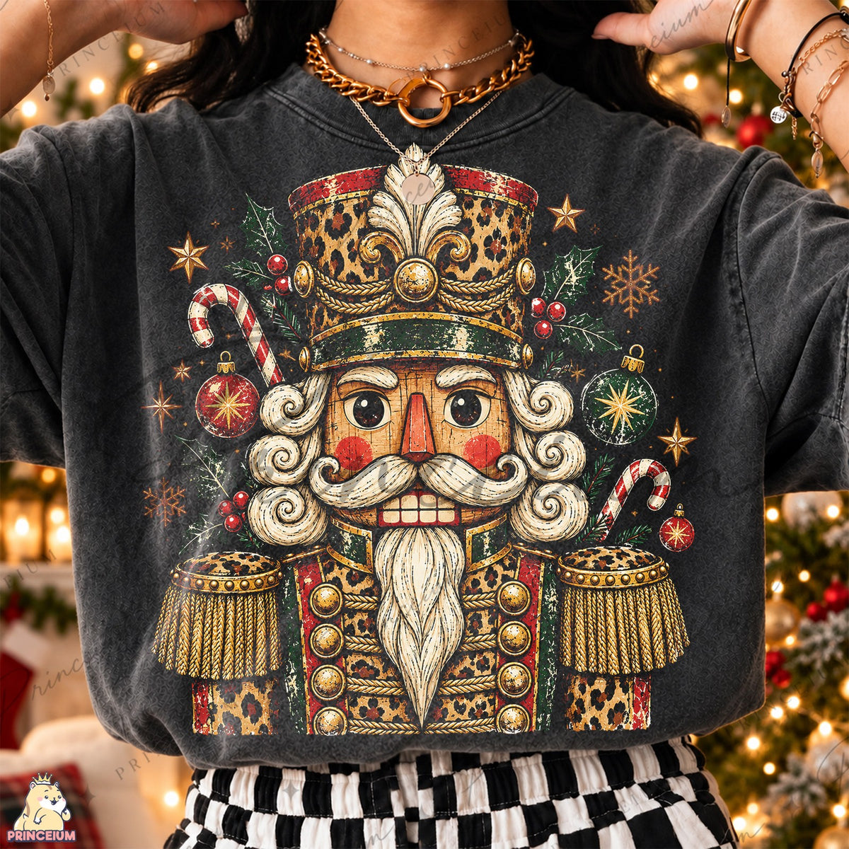 Festive Leopard Nutcracker