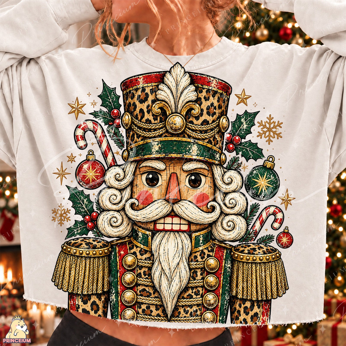 Festive Leopard Nutcracker