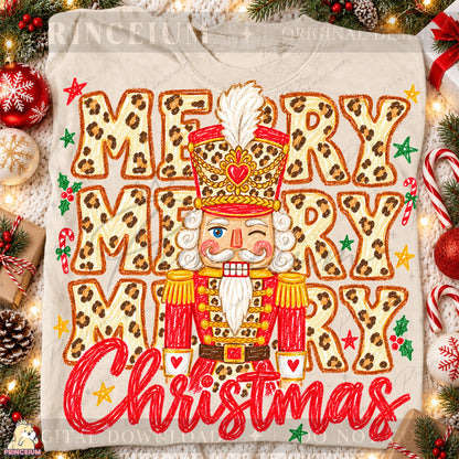 Leopard Print Nutcracker Christmas PNG Merry Christmas Design | Digital Download