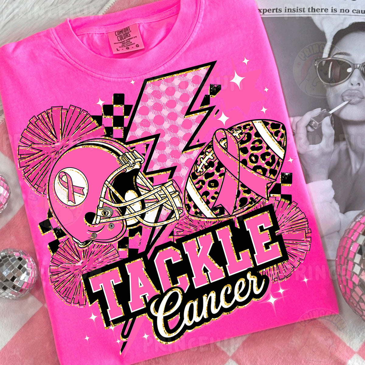 Tackle Cancer Pink Football