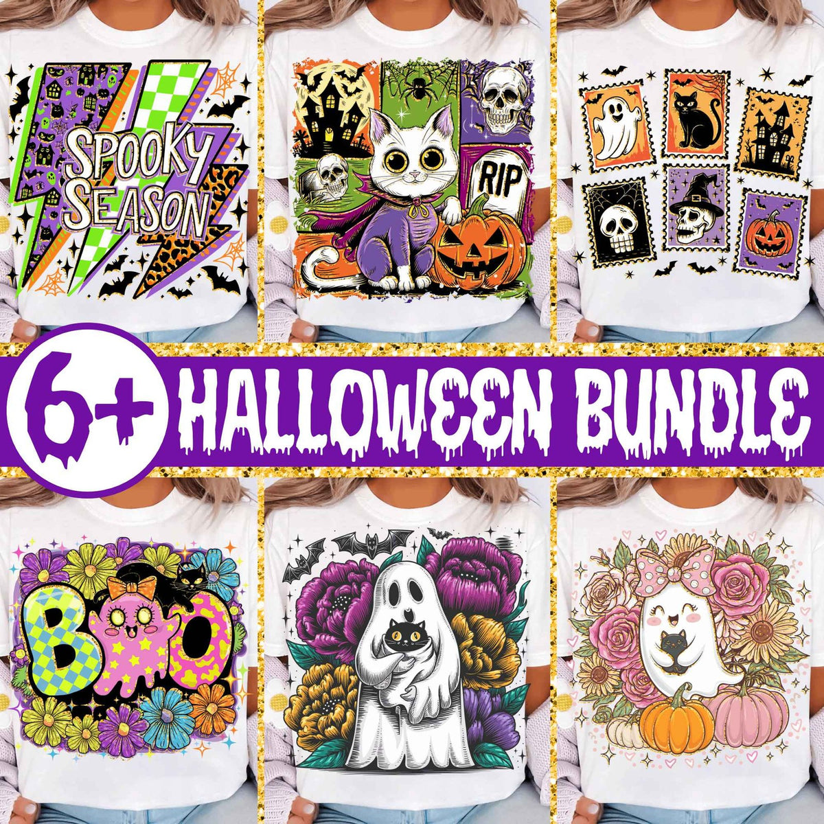 Boo Ghost & Vampire Cat Halloween Bundle