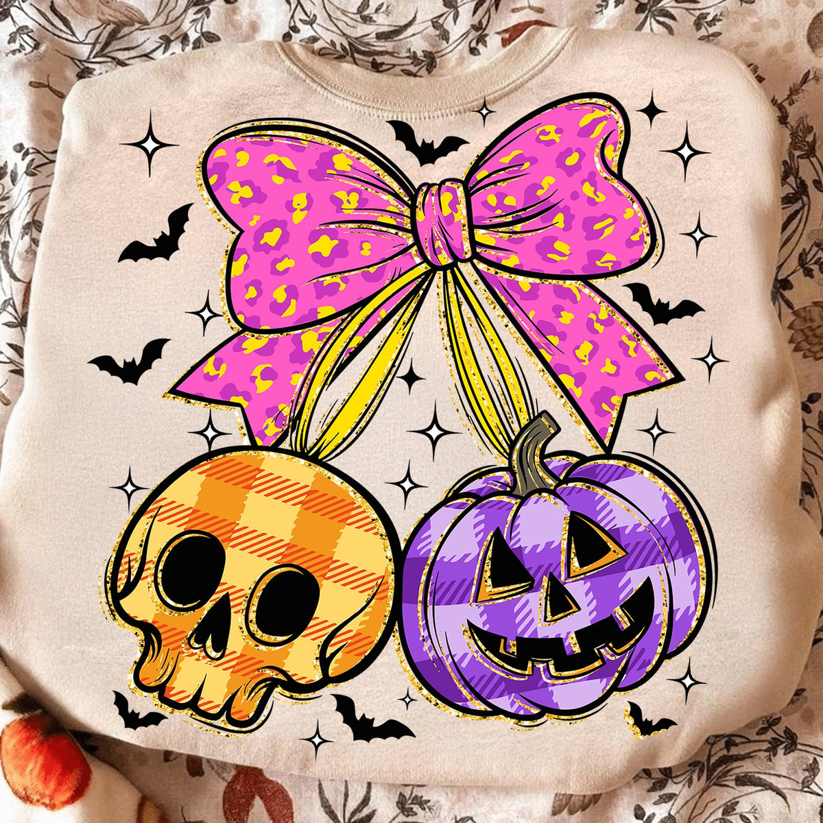 Coquette Skull & Pumpkin