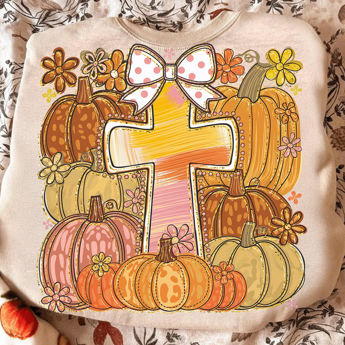 Fall Cross & Pumpkins