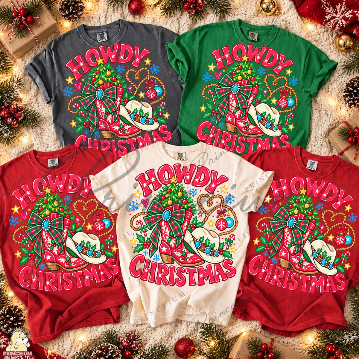 Howdy Christmas Cowboy Boot
