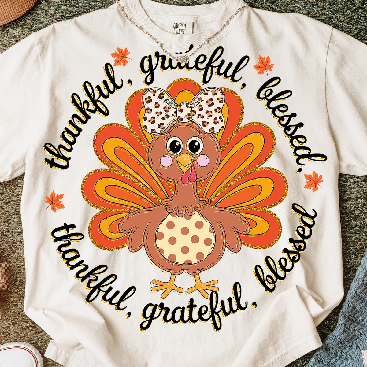 Thankful Grateful Blessed Turkey