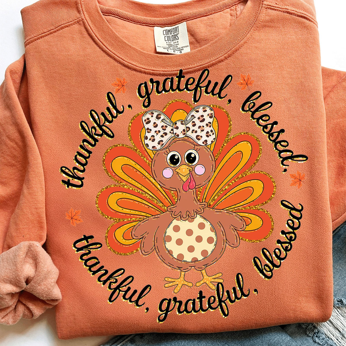 Thankful Grateful Blessed Turkey