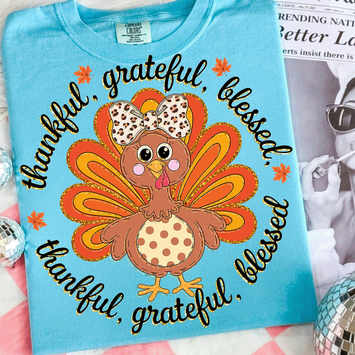 Thankful Grateful Blessed Turkey