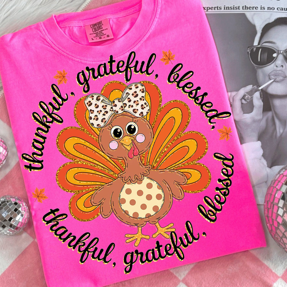 Thankful Grateful Blessed Turkey
