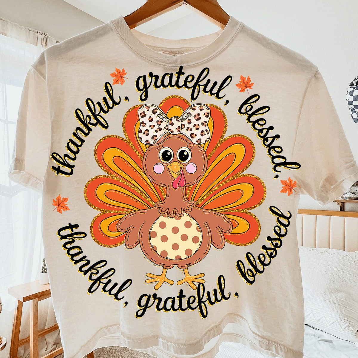 Thankful Grateful Blessed Turkey